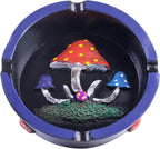 4.44" Cool Ashtray for Cigarettes, Mushroom Ashtrays Round Ash tray Decor for Home Office, Cute Ashtray for Ornament Gifts (Blue Mushroom)