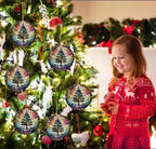 Christmas Ornaments, Stained Glass Style, Round Fun Acrylic Decoration Gifts (Christmas Tree)