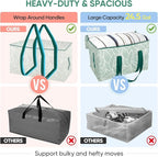 BALEINE 6-Pack Oversized Moving Bags with Reinforced Handles, Heavy-Duty Storage Tote for Clothes, Moving Supplies (Antique Folidage, 6-Pack)