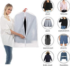 6 Pack Shirt Garment Bags (24x36") - Dustproof Short Suit Covers - Durable PEVA Closet Bags with Sturdy Zipper for Blouses, Jackets, Sweaters & T-Shirts (Translucent)