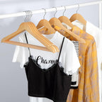 TOPIA HANGER Wooden Hangers 30 Pack, Natural Wood Clothes Hangers, Durable Coat Hanger with 360-Degree Rotatable Hook, Non-Slip Pants Bar and Shoulder Notches for Camisole Tops-CT34N30