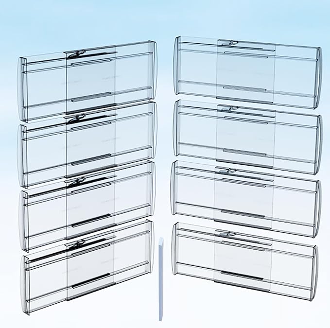 8 Pack Adjustable Drawer Dividers for Clothes,6" High Expandable From 12-20" Clear Drawer Organizers, PC Plastic Separators for Dresser/Bedroom/Bathroom/Kitchen/Office Storage