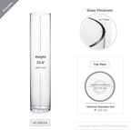WGV Cylinder Vase, Diameter 5", Height 24", Clear Glass Floral Planter Container, Tall Centerpiece Arrangement for Wedding Party Event Home Office Decor, 1 Piece