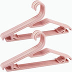 Plastic Blouse Hangers for Women, Short Neck Hangers for Closet, Z-Shape Shirt Hanger 16.5", Cute Clothes Hanger for Adults Suit, Hoody, Coat, Jacket, Dress, Percha Pink 20pcs
