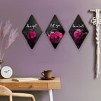 3 Pcs Pink Wall Decor Pink Rose Bathroom Decor Farmhouse Bedroom decor Inspirational Wood Office Wall Art with Accept Let Go Have Faith Sign for Girl Women Living Room Bedroom(12x7 Inch)
