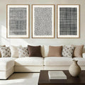 BINCUE Abstract Line Wall Art Set of 3 Modern Neutral Black Wall Decor Geometric Minimalist Artwork Framed Black Wall Pictures Abstract Black Wall Art Neutral Minimalist Artprints for Living Room Bedroom Office Bathroom 24"x36" Gift