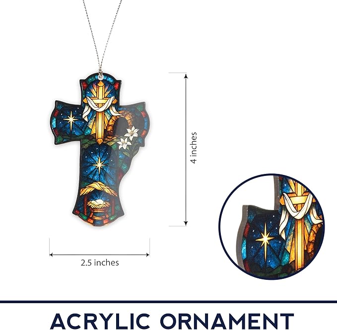 Nativity Cross Christmas Ornament 2026, Christian Christmas Ornaments Religious Gift, Cross Christmas Tree Decor, Nativity Scene Ornament Easter Faith Decor