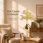 Jesus Wall Art Cross Wall Decor with Crown of Thorns - Metal Christian Wall Art "The Way The Truth The Life" Sign, Gold Iron Religious Wall Art & Christian Wall Decor for Home Living Room Church-Gold