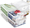 Plastic Storage Bags with Easy-Glide Zipper, Pack of 6, Durable Clear Vinyl Zippered Storage Bags for Clothes Sweaters Comforters Blankets Sheets Bedding (14.2 x 12 x 3.2 Inch)