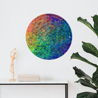 Wall Picture, with Rainbow Triangle Printed Circular Iron Hanging Picture,Wall Art Decor,Home for Bedroom Living Room Bathroom Decor,Iron Painting 11.8X11.8 in