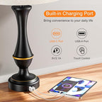 Seealle Upgraded Touch Lamps for Night Stands Set of 2 - Bedside Lamps with USB C+A, 3 Way Dimmable for Bedroom Living Room End Tables Office