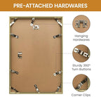 11x16 Aluminum Metal Picture Frame,Tempered Glass Gold Photo Frame 11x16 for Family Photo,Posters,Art,Document to Wall Mount Horizontally or Vertically