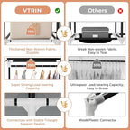 VTRIN Wardrobe Closet, 41.7 Inch Wide Portable Closets for Hanging Clothes with 1 Hanging Rod, 6 Shelves, 6 Pockets, Clothes Rack with Cover Portable Wardrobe Closet for Bedroom, Dorm, Grey