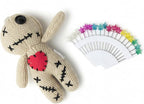 Voodoo Doll with 18 Pins, Creepy Horror Plush Stress Relief Halloween Decoration & Funny Gag Gift for Friends, Office & Party for Adult
