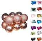Emopeak 12Pcs Christmas Balls Ornaments for Xmas Christmas Tree - 4 Style Shatterproof Christmas Tree Decorations Hanging Ball for Holiday Wedding Party Decoration