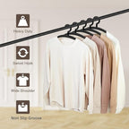 10 Pack Heavy Duty Coat Hangers 25lb Load Capacity Swivel Suit Clothes Hanger Wide Shoulder Jacket Hangers Thick Large Non Slip Oversize Hanger Black