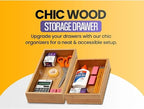 YBM HOME Bamboo Drawer Organizer Storage Box for Kitchen Drawer, Junk Drawer, Office, Bedroom, Children Room, Craft, Sewing, and Bathroom, 2 Pack 3x9x2 inch