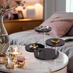 Round Acrylic Display Riser Stands, 3 Tier Jewelry Display Stands for Rings Earrings Mini Figurines 1 Pack(Black)