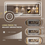 LOAAO 84X32 LED Bathroom Mirror with Lights, Anti-Fog, Dimmable, Backlit + Front Lit, Lighted Bathroom Vanity Mirror for Wall, Memory Function, Tempered Glass, ETL Listed