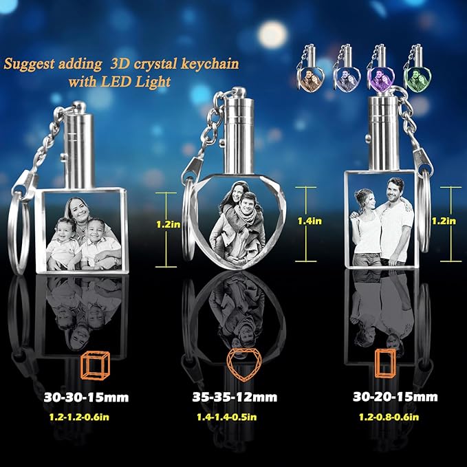 3D Crystal Photo Personalized,Customized Birthday Gifts for Women,Wife Baby, Girlfriend,Him,Custom Anniversary,Memorial Gifts