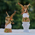 Resin Fairy Statue with Light Elegant Fantasy Decor, Hand-Painted Angel Figurine Lamp Graceful Fairy Sculpture for Bookshelf, Mantel, Bedroom, Thoughtful Gift for Women, Friends