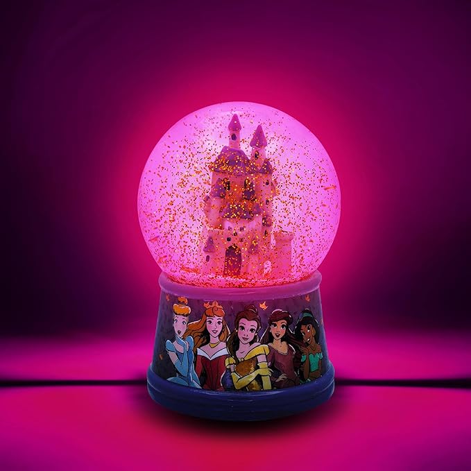 Silver Buffalo Disney Princess Light Up Snow Globe│Cinderella, Aurora, Belle, Ariel, and Jasmine│5.5 Inches Tall, 100mm (Stardard)