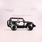 Jeep Wrangler Sculpture - Minimalist Decorative Accent for Off - Road Enthusiasts & Modern Home Decor | Collectible Design (Jeep Wrangler 2 Door Side View Matte Black)