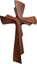 BGCarvedGrace Wooden Wall Cross Decor, Handcrafted Retro Religious Hanging Cross, Christian Home Wall Art Decoration(20 Inch)