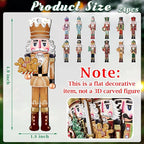 24 Pieces Christmas Nutcracker Wooden Ornaments, Wood Hanging Decoration Set for Christmas Tree Hanging 2D Printed Wood Crafts Holiday Decor Xmas Party Supplies (Xmas-Nutcracker-A)