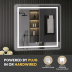 LOAAO 30"X30" LED Mirror for Bathroom, Lighted Bathroom Mirror with Lights, Anti-Fog, Dimmable, Memory Function, Clear Reflection