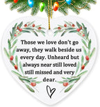Jocidea Memorial Ornament Ceramic Heart Shaped Memorial Gift for Loss of Loved One, Sympathy, Condolence, Bereavement, Grief, Mother, Father, Memorial Day