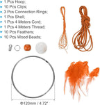PATIKIL DIY Dream Catcher Kit, Making Dream Catcher Supplies Wall Hanging Handmade Dream Catcher Kits for Beginner Style 3, Orange