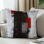 Red and Grey Abstract Art Artwork Pillow Cover, Gallery Modern Decorative Throw Pillows Cushion Cover for Bedroom Sofa Living Room 24 x 24 Inch Set of 2