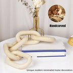HMASYO Wood Chain Link Decor, 5-Link Wooden Decorative Chain Home Decor Accents, Coffee Table Decor, Shelf Decor Aesthetic, Bookshelf Table Decorative Objects for Living Room, Housewarming Gifts