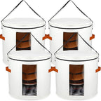 Suzile 4 Pcs Hat Boxes Oversized Round Cowboy Hat Storage Box for Women Men 19" x 17" Cowboy Large Felt Organizer Bag Baseball Cap Container with Dustproof Lid for Clothes Case Travel Gift(White)