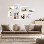 11x14 White Picture Frame with mat 8x10 set of 3, Minimalist 11x14 Poster Frame, Modern Style Wood Composite frames Tempered Glass for Wall Art Photo and Prints for Home Decor Gifts