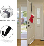 GP Life Wreath Hanger for Front Door, Adjustable from 15 to 25 Inches Hanger, 20 lbs Larger Door Upgrade Christmas Fall Wreaths Decorations Hook (Black)