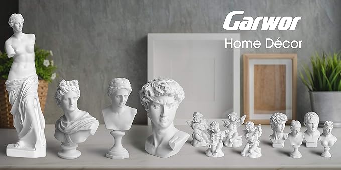 Garwor 10PCS/Set Mini Figures of Greek Mythology Statue Resin Sculpture World Famous Bust Figurine Home Office Art Décor, 2.75" H