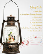 Christmas Decorations Snowman Snow Globes Musical Light Up 6H Time Glitter Globe Village Christmas Snow Globes Snowman Decor Gifts