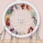 Pretty Jolly Crystal Stone Small Dream Catchers Rainbow Feathers Mini Dreamcatchers with Beads for Cars Rear View Mirror Hanging Decoration Good Luck Travel Charm Bedroom Ornaments for Women Girls