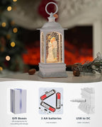 Pregnant Mom Snow Globe Decorations Gift Christmas Snow Globe, 6H Timer, Battery & USB Operated Christmas Lantern, New Mothers Gifts for Expectant Dad and Mom