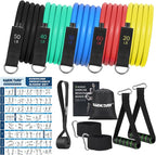 Exercise Resistance Bands with Handles for Working Out, 150/200/250/300 Lbs Workout Bands Set with Door Anchor for Physical Therapy, Yoga, Pilates