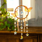 Artilady Dream Catcher for Girls - Butterfly Small Yellow Dream Catchers with Crystals Cute Room Decor for Teen Girls Boys Boho Bedroom Wall Home Decorations Birthday Christmas Women Gifts