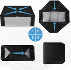 HomeHacks Storage 8-Pack Clothes Organizer Storage Bags Foldable Storage Box with Large Clear Window Sturdy Handles for Closet, Dorm, Pillows, Bedding, Clothes, Blankets, 35L, Black