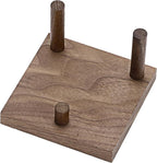 Hipiwe Rock Display Stand Three-Peg Display Easel Stands Walnut Wooden Crystal Rock Holder for Fossil Coral Geodes Rock Mineral Agate, Crystal Display Stand with Square Base, Large