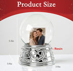 Snow Globe with 2 Sided Photo Frame, DIY Large Double Snowglobe with Picture Insert, for Family, Friends, Couples