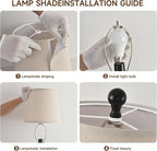 Lamps Set of 2 Modern Farmhouse Table Lamp Bedside Reading Lamps Living Room End Tables Set Lamps for Night Stands Bedroom Night Lamp,High 26.25 Inch, (Black (Single Pack), High 27 inches)