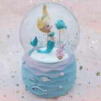 Mermaid Snow Globes,Snowglobes Music Box with Lights, Mermaid Musical Snow Globe Gifts for Girls Women Kids Sister Daughter Mom Granddaughter Girlfriend Wife Christmas Birthday for Kids 5-12(Blue)