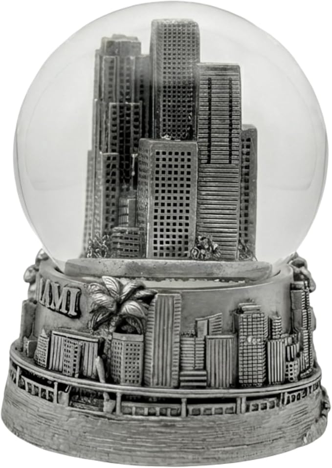 Silver Tampa Florida Snow Globe 3.5 Inches