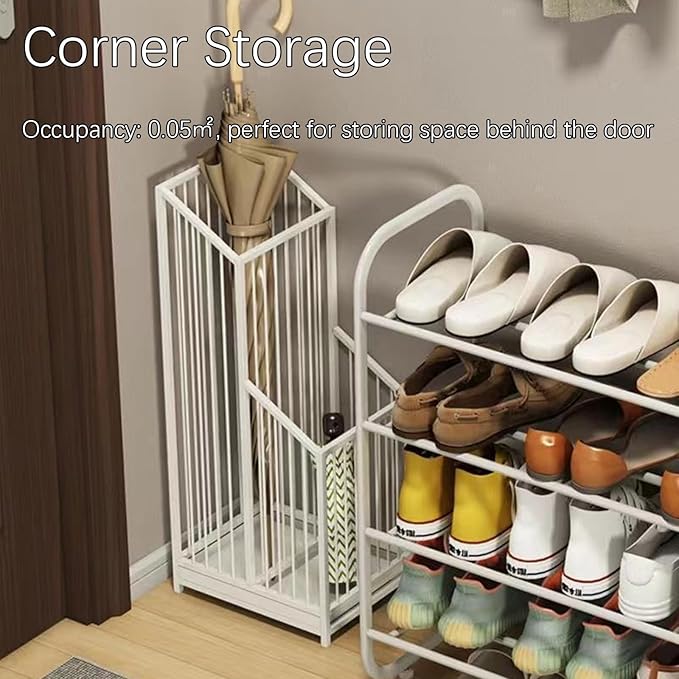 Indoor Metal Umbrella Stand，Umbrella Storage，Tall Metal Standing Umbrella Holder，Umbrella Holder for entryway，for Hotel，Offices，Home，Commercial(Black,25 * 20 * 62cm/10 * 8 * 24.4in)